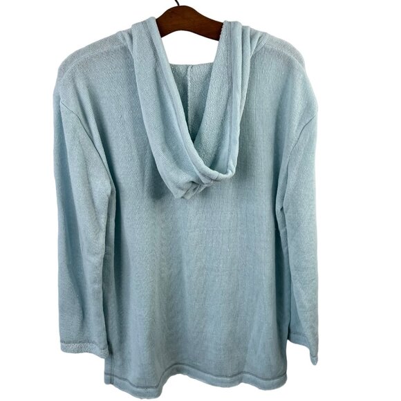 Seattle Cozy Pullover Hoodie Womens L Long Sleeve V-Neck Blue Comfort - Picture 2 of 6